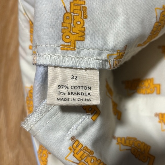 Loudmouth Mens Cotton / Spandex Golf Shorts Blue, Navy and White Argyle - Picture 3 of 6